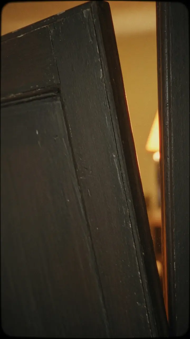 A door partly obscuring the room